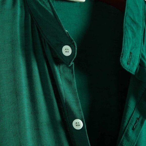 Casual Green Men's Collared Shirt - Picture 6 of 6